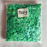 Паєтки квітка 5 х 14 мм салатовий хамелеон, фото 2