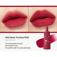 Матовый тинт для губ, Peripera, New Ink The Velvet, #16 Heart Fuchsia Pink