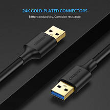 Кабель Ugreen USB 3.0 type A to USB 3.0 type A (Чорний, 0.5м), фото 3