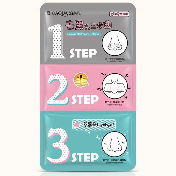 Очищуюча маска для носа BIOAQUA Remove Black Heads 3-step