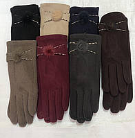 Перчатки женские, плотный трикотаж на тонком начесе, 6,5-8,5. Сенсор