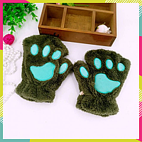 Перчатки без пальцев Kigurumirev варежки кигуруми перчатки One Size 15 * 20 см Зеленый