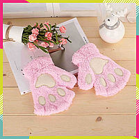 Перчатки без пальцев Kigurumirev варежки кигуруми перчатки One Size 15 * 20 см Розовый