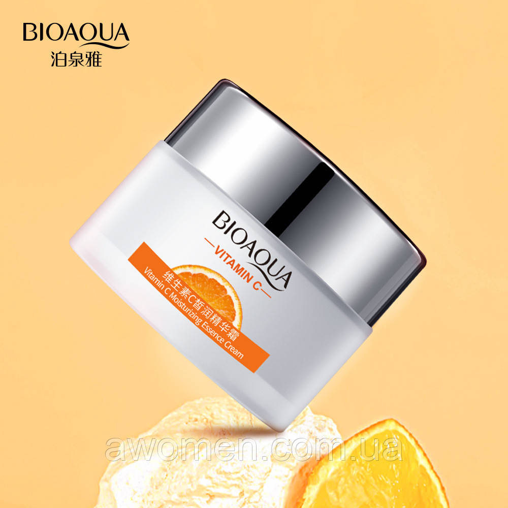 Уценка! Крем зволожувальний Bioaqua Vitamin C Moisturizing, з вітаміном С, 50 g (м'ята коробка)