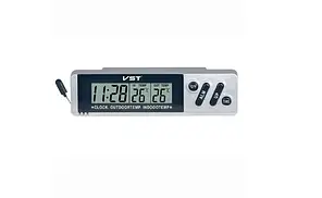 Автомобільний портативний годинник VST 7065 в упаковці 200шт, чорний, 120x34x34m, прямокутний, годинник, автоматично-години