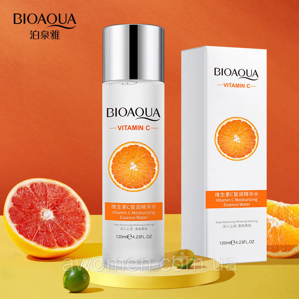 Тонер зволожувальний Bioaqua Vitamin C Moisturizing Essence Water, з вітаміном С, 120 ml
