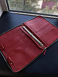 Шкіряна папка для сімейних документів FAMILY FOLDE червона, фото 2