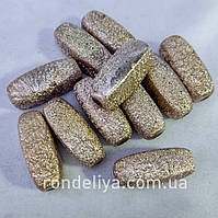 Намистина з глітером "Бочонок" беж