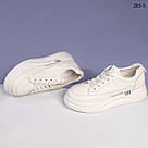 Жіночі кеди світло-бежевого кольору, фото 2