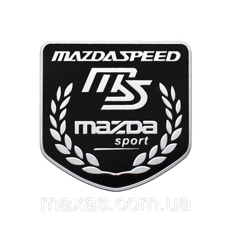 Емблема MazdaSpeed на задню частину авто (чорна), mazda