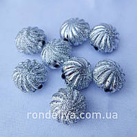 Намистина з глітером "Зифір" білий