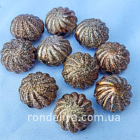 Намистина з глітером "Зифір" червоне золото