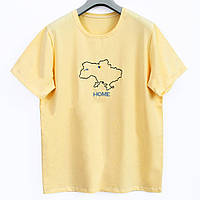 Патріотичні дитячі футболки Home з картою України дівчинці жовтий, 34