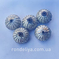 Намистина з глітером "Кавун" срібло