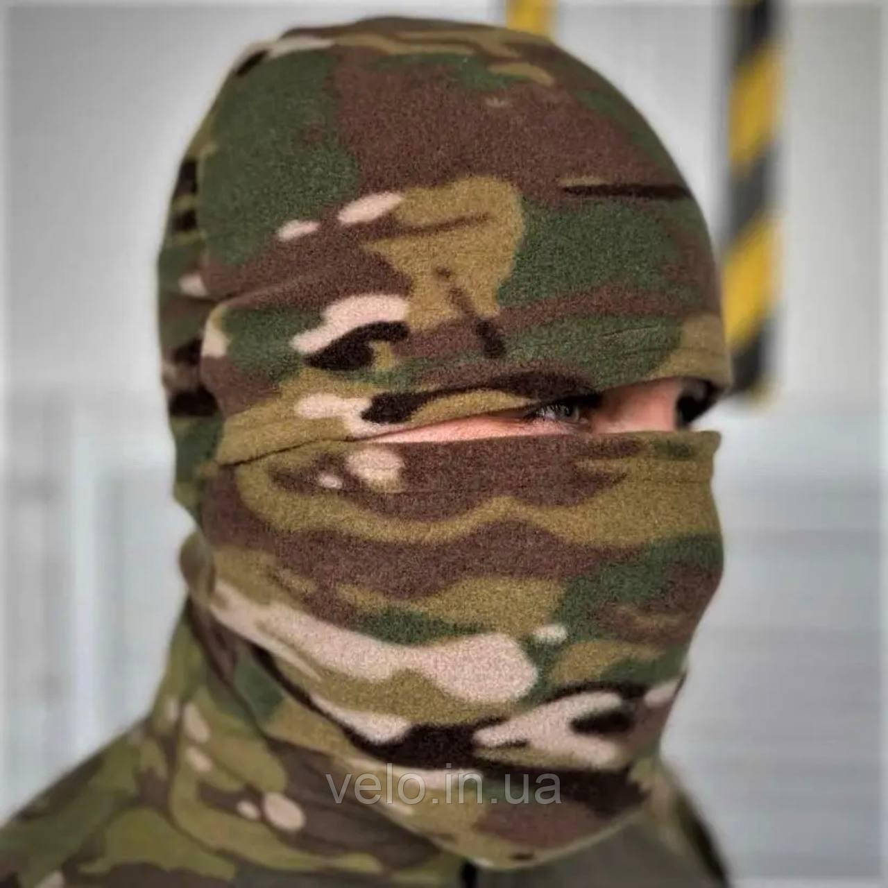 Балаклава тепла фліс, тактична балаклава ЗСУ, військова балаклава мультикам, солдатська балаклава