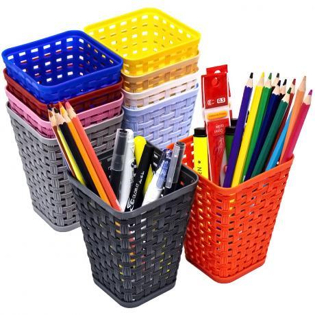 От 5 шт. Стакан для ручок "Ротанг" 9 * 12 * 6 см купить дешевый оптом в интернет-магазине, фото 1