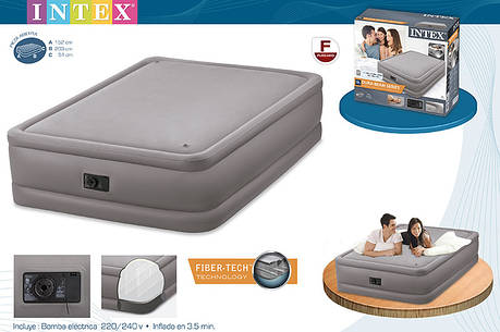 Intex 64468 - надувна ліжко Foam Top Bed 152х203х51см, фото 1