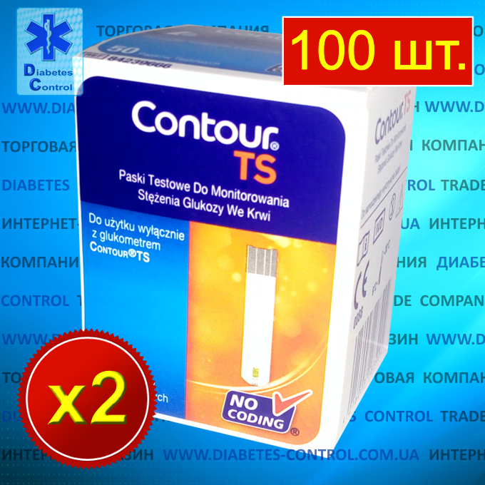 Комплект тест-смужок Contour TS / Контур ТС 50 шт., 2 уп. (100 шт.)