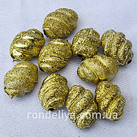 Намистина з глітером "Вулик" золото