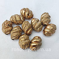 Намистина з глітером "Вулик" червоне золото