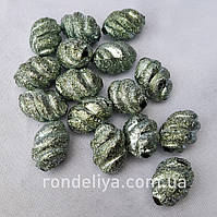 Намистина з глітером "Вулик" бірюза