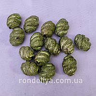 Намистина з глітером "Вулик" зелена