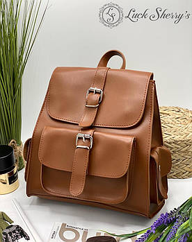 Рюкзак жіночий міський з клапаном і кишенями 27*27 см штучна шкіра Nata