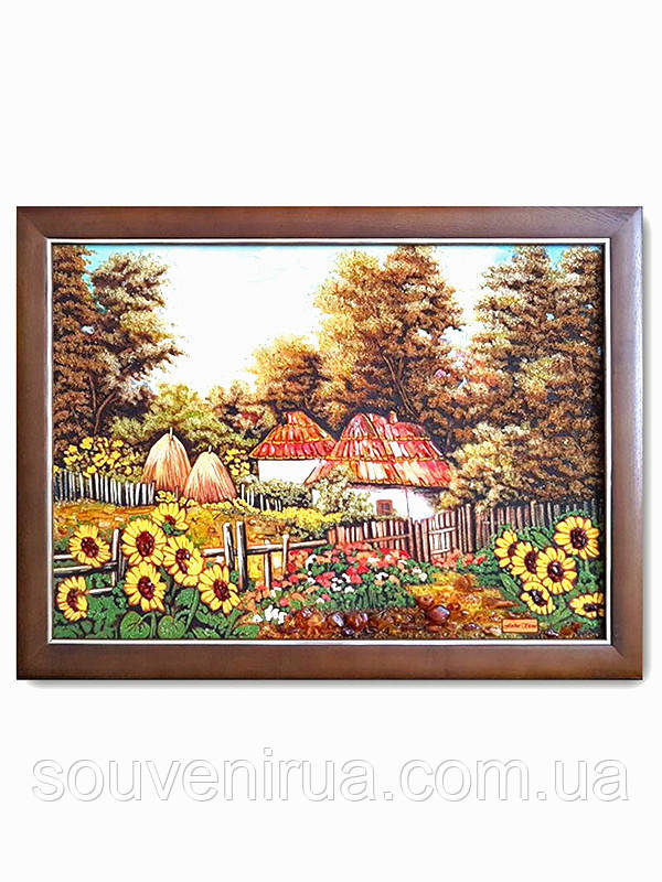 Картина з бурштину "Село", фото 1