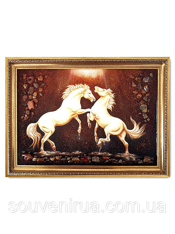 Картина з бурштину "Коні", фото 1