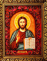 Икона из янтаря Спаситель (Картины из янтаря и иконы)