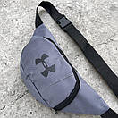 Сумка (бананка) поясна текстильна. Колір: сірий, фото 2