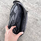 Повсякденна чоловіча сумка-бананка сірого кольору, фото 6