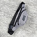 Повсякденна чоловіча сумка-бананка сірого кольору, фото 3