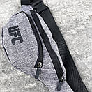 Повсякденна чоловіча сумка-бананка сірого кольору, фото 4