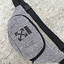 Бананка кольору сірий меланж з модним логотипом, фото 3