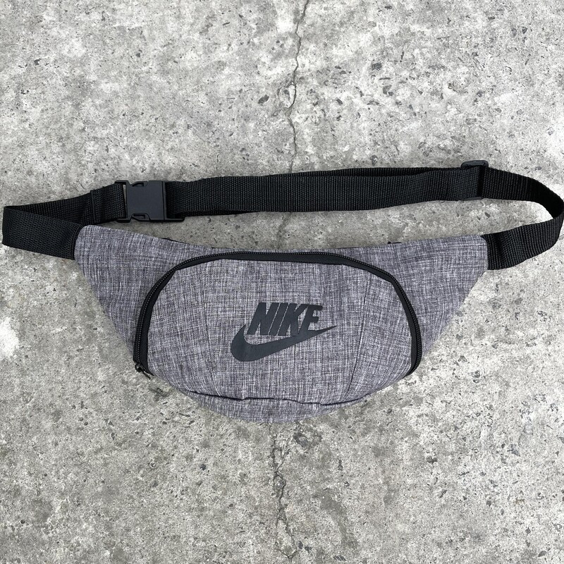 Легка поясна сумка тканинна сірого кольору, фото 1