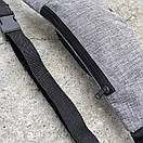 Легка поясна сумка тканинна сірого кольору, фото 2