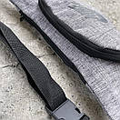 Легка поясна сумка тканинна сірого кольору, фото 4