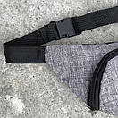 Легка поясна сумка тканинна сірого кольору, фото 5