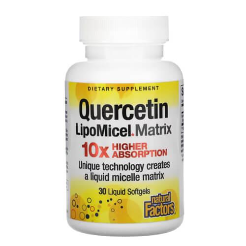Кверцетин, Natural Factors Quercetin LipoMicel Matrix 30 капсул