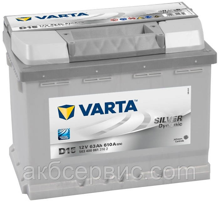 Акумулятор автомобільний Varta 6СТ-63 SILVER dynamic (D15), фото 1