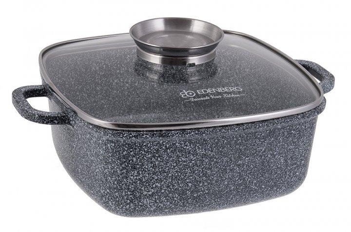 Казан 5.5л алюмінієвий з гранітним покриттям і кришкою Edenberg EB-3974