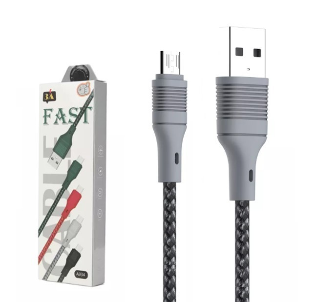 Кабель USB плетений круглий A934 Micro Usb Gray