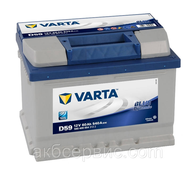 Акумулятор автомобільний Varta 6СТ-60 BLUE dynamic (D59), фото 1