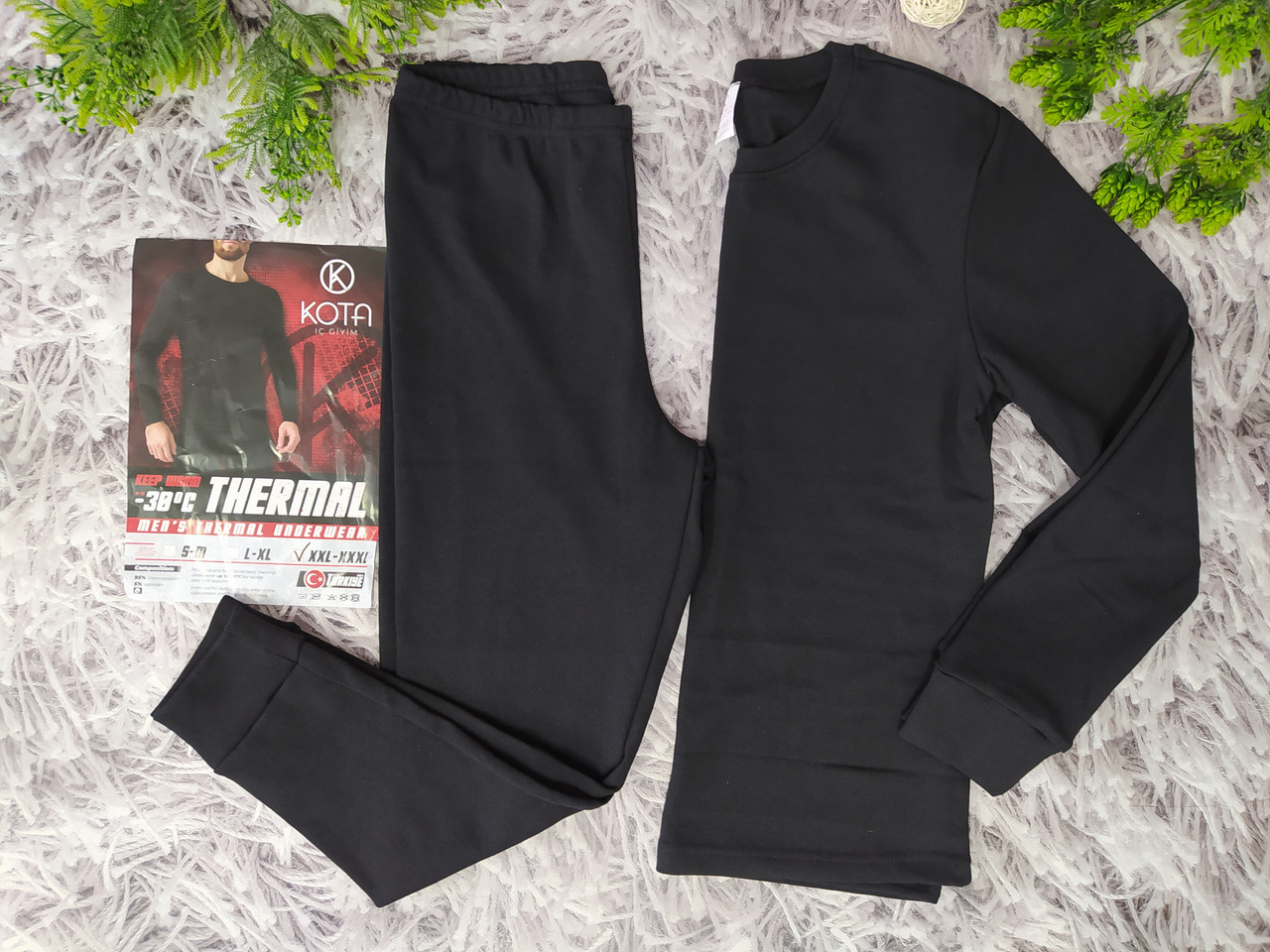Термокостюм чоловічий флісовий розмір S-M 44-46 чорний Кота 333