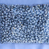 Намистина з глітером "Нерівний конус" срібло, фото 2