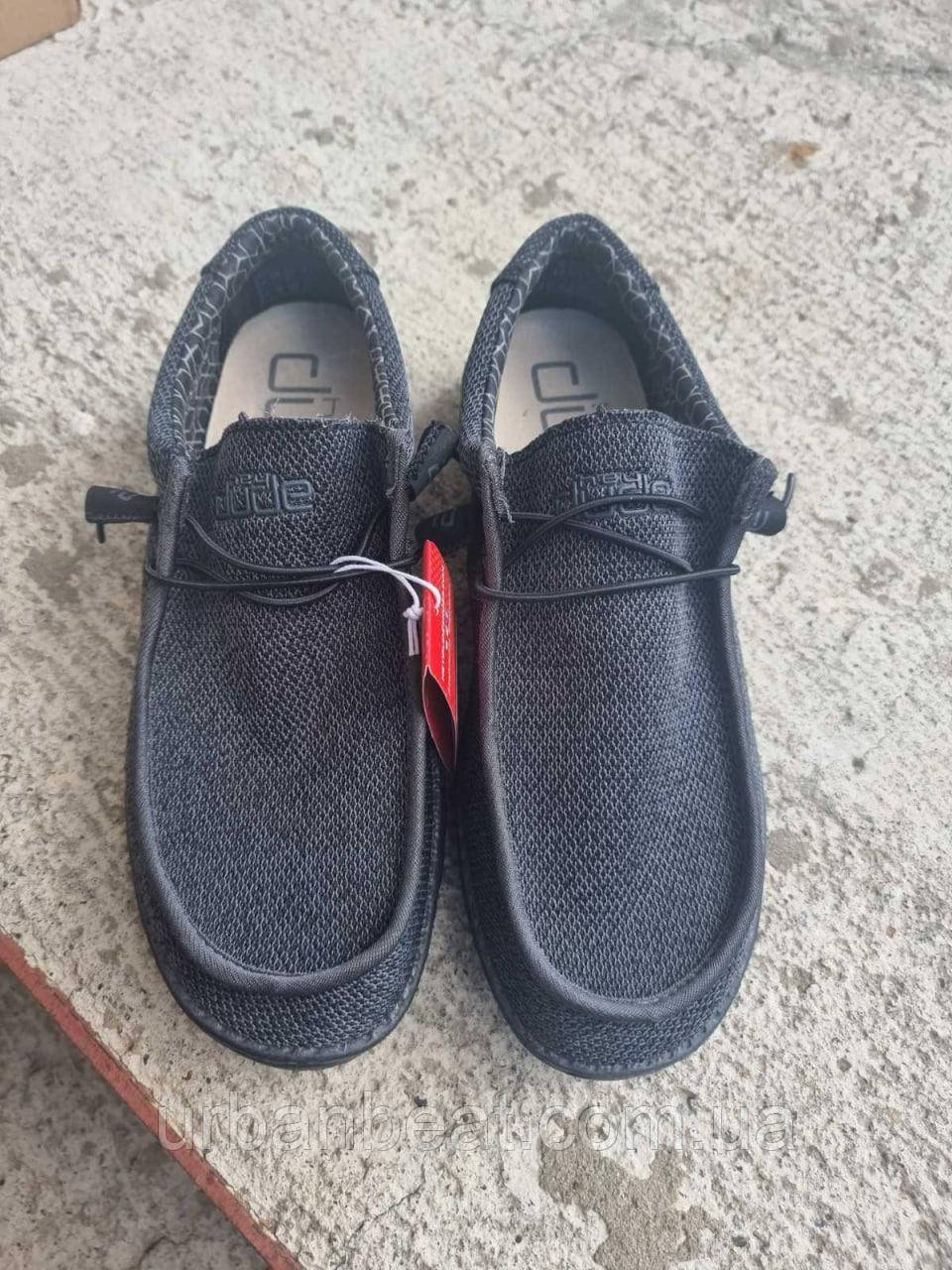 Чоловічі мокасини Hey Dude Wally Sox Micro Total Black Оригінал, фото 1