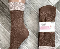 Капроновые носки с рисунком Алия, коричневые