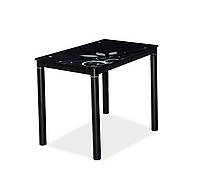 Стол кухонный закаленное стекло/металл Signal Damar 100x60 Черный/Черный