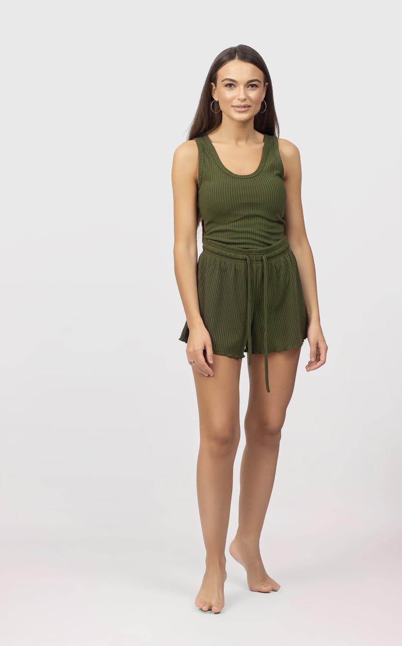 Костюм у рубчик-трійка шорти футболка та майка TM Orli